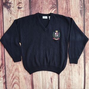 Vtg 90's IZOD Golf Heavy Knit V Neck Sweater Like New